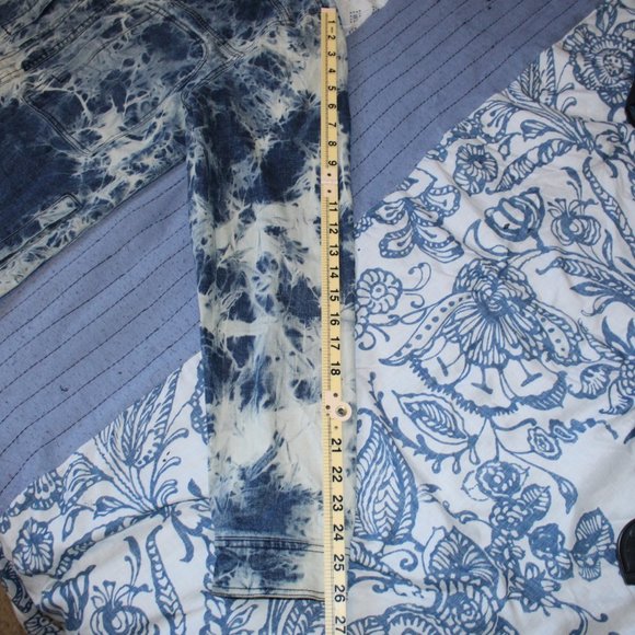 Blue Tunellus Men's Tie Dye Denim Jacket size L - Picture 11 of 12